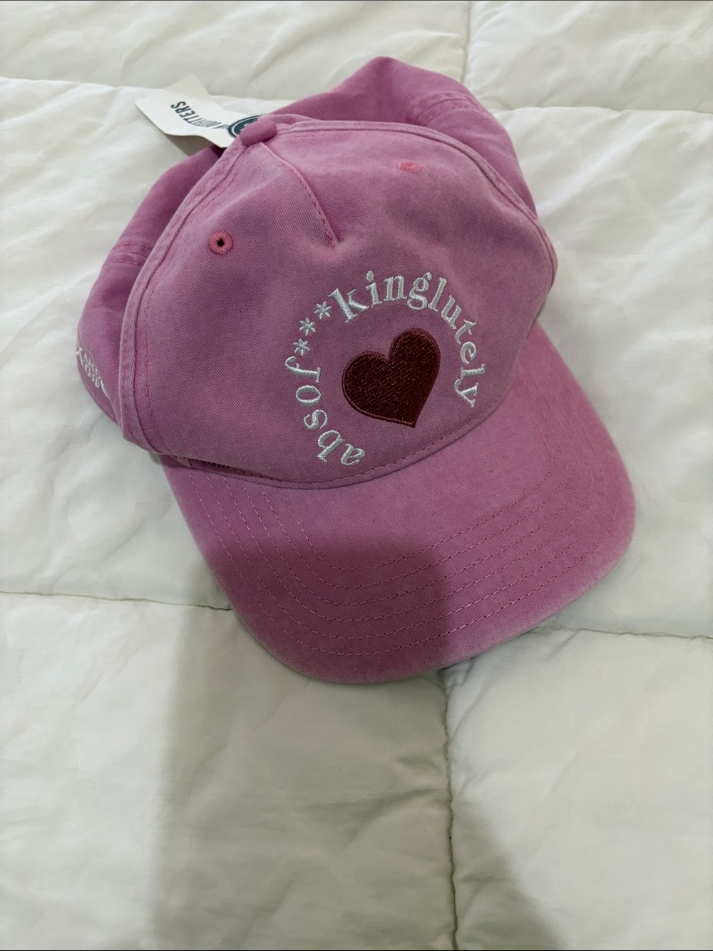 Pink Embroidered Heart Baseball Cap